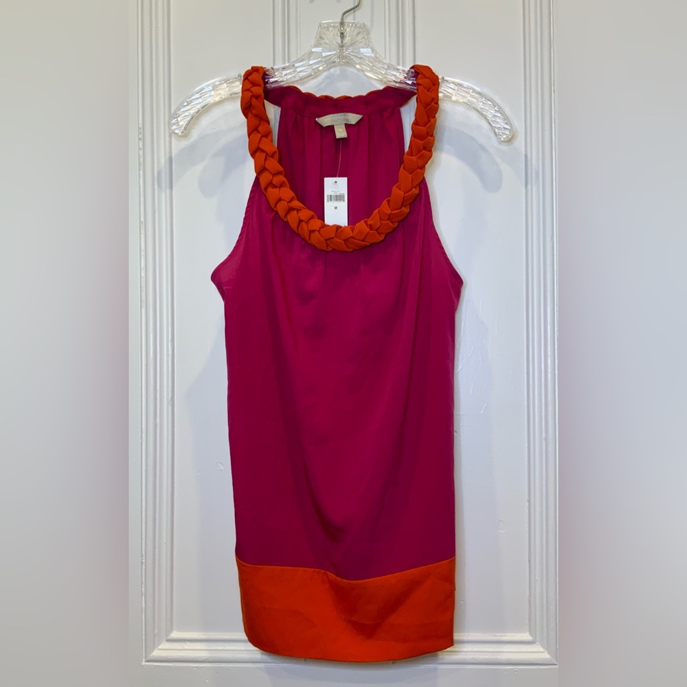 Banana Republic Color-block Halter Top with Braided Neckline